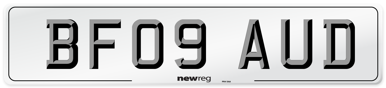 BF09 AUD Number Plate from New Reg